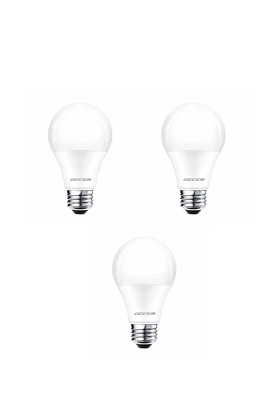 3 Adet Gecem 9W Led Ampul E27 Duy 3000K - Günışığı