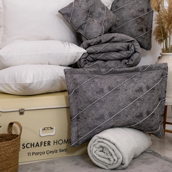 Schafer Home Paloma Çeyiz Seti 11 Parça-Gri - 11