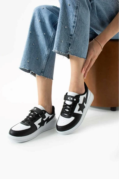Albishoes Unisex Çocuk Yetişkin Günlük Okul Yürüyüş Sneaker Unisex Spor Ayakkabı Stars Genç Sneaker - 4