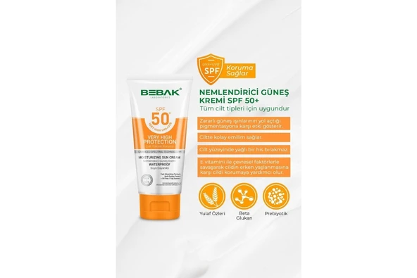 BEBAK NEMLENDİRİCİ GÜNEŞ KREMİ 50 SPF 75 ML TÜP - 2