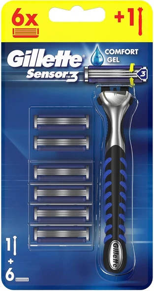 Gillette Sensor3 Tıraş Makinesi Plus 6 Bıçak - Diş Beyazlatıcı Köpük Hediye