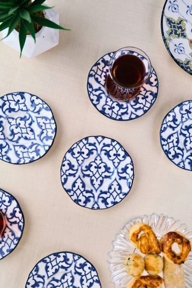 Tabak Evi Porselen Mia Çay Tabak Takımı 12cm 6 Parça FLY6ÇTPRS1210 - 4