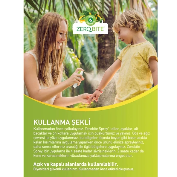 Zerobite Bitki Özlü Sinek ve Kene Kovucu Sprey 100 ml - 2