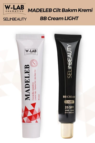 W Lab Madeleb Krem 40 ML + Selin Beauty BB Cream SPF25 Light 40ML