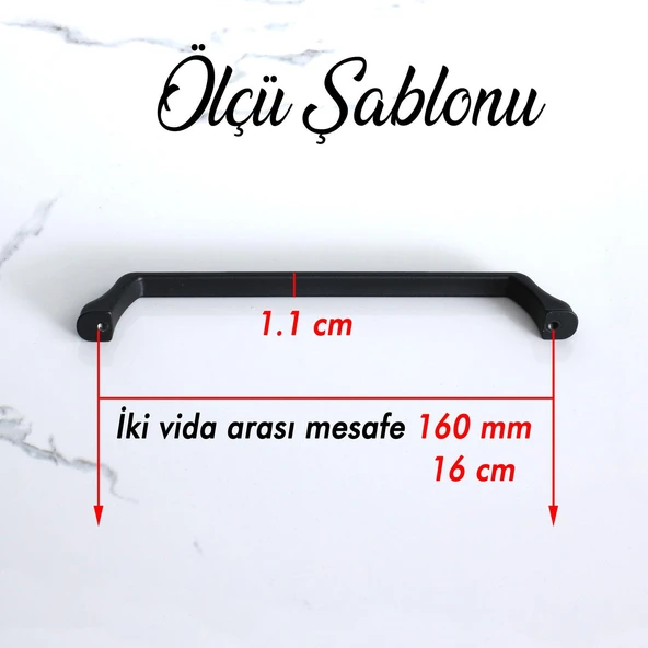 Mobilya Mutfak Çekmece Dolap Dolabı Kapak Kulbu Kulpları Kulpu Metal 160 mm 160 cm Siyah Kulp - Resim 3