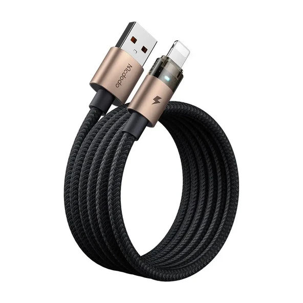 Mcdodo CA-6911 3A Işıklı Usb iPhone Şarj Data Kablosu 1.2m Siyah - 3