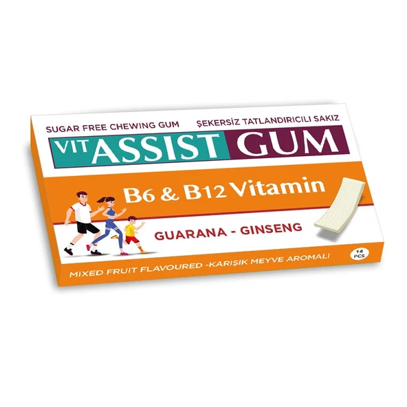HÜNNAP VENTON VIT ASSIST GUM B6 & B12 VİTAMİN  GUARANA-GINSENG 27GR - Resim 2