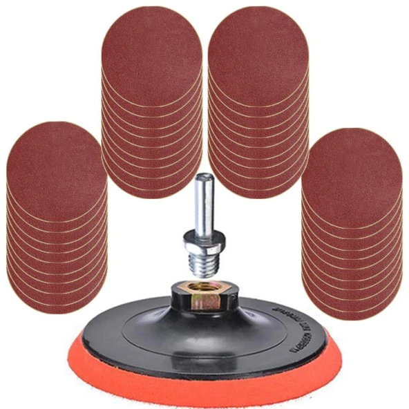 42 PARÇA Cırt Zımpara Seti + Matkap Aparatı 115 mm - 2
