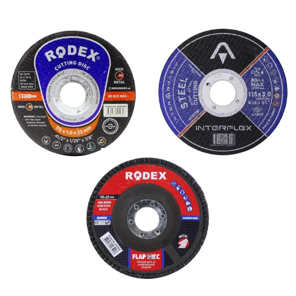 16 PARÇA Spiral Taşlama Cırt Zımpara İnox Metal Kesici Flap Disk - 10