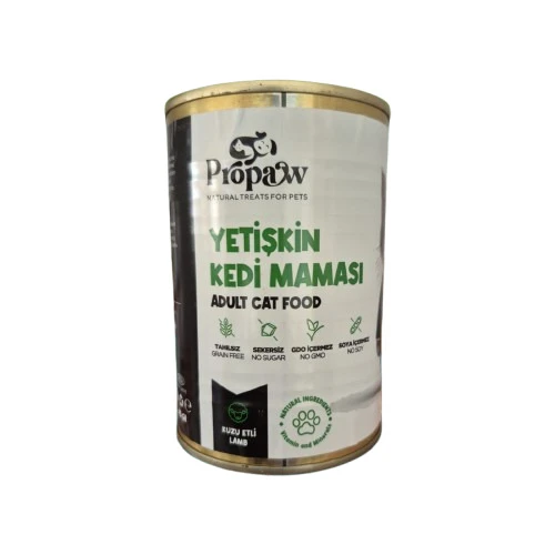 PROPAW YETİŞKİN KEDİ MAMASI KUZU ETLİ YAŞ MAMA 415 G