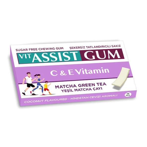 HÜNNAP VENTON VIT ASSIST GUM C & E VİTAMİN  HİNDİSTAN CEVİZİ AROMALI YEŞİL ÇAY 27GR ürün görseli