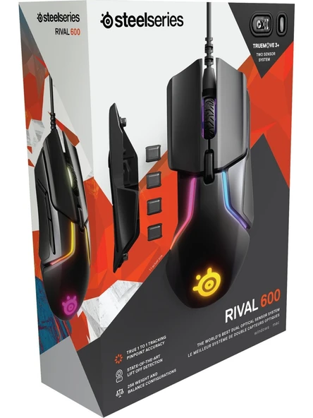 SteelSeries Rival 600 RGB Ergonomik Optik Kablolu Oyuncu Mouse - 5