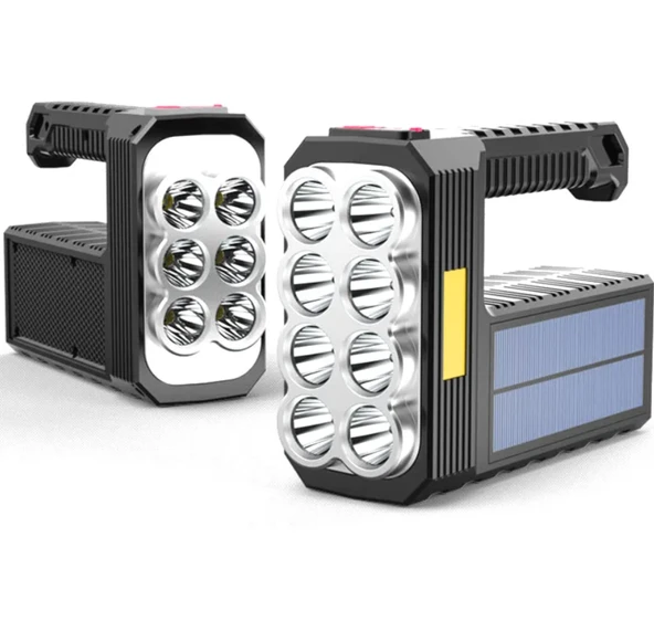 Yüksek Lümen Süper Parlak 8 LED  Yan Fener 3 Modlu Spot El Feneri - 5