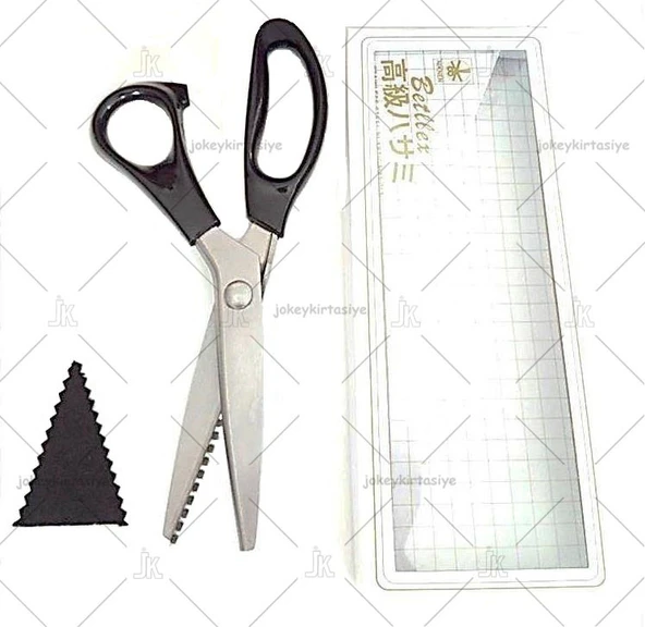 1.sınıf Çelik Silikon Saplı Sürfile Zigzag Kesim Makası (230mm) - Resim 3