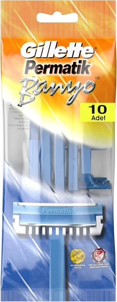 Gillette Permatik Banyo Kullan At Erkek Tıraş Bıçağı 10 Adet - Diş Beyazlatıcı Köpük Hediye - 3