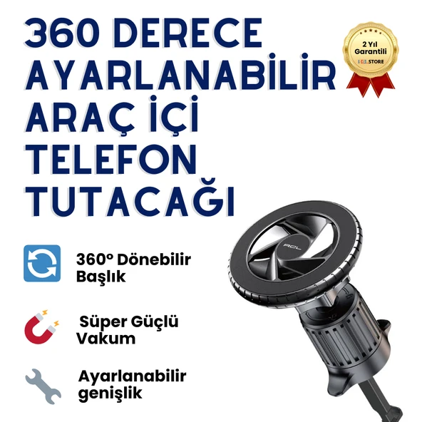 Araç Telefon Tutucu Vakumlu 360 Derece Ayarlanabilir Sabitlenebilir Telefon Aparatı ürün görseli 1