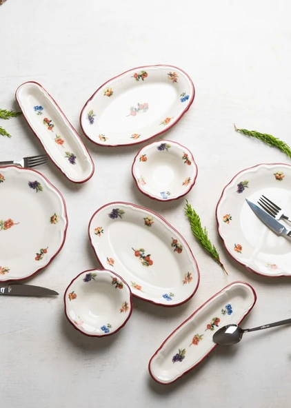 Porser Porselen Rustik Grace Kahvaltı ve İkram Takımı 6 Kişilik 14 Parça - 2