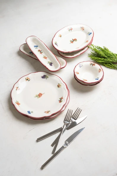 Porser Porselen Rustik Grace Kahvaltı ve İkram Takımı 6 Kişilik 14 Parça - 4