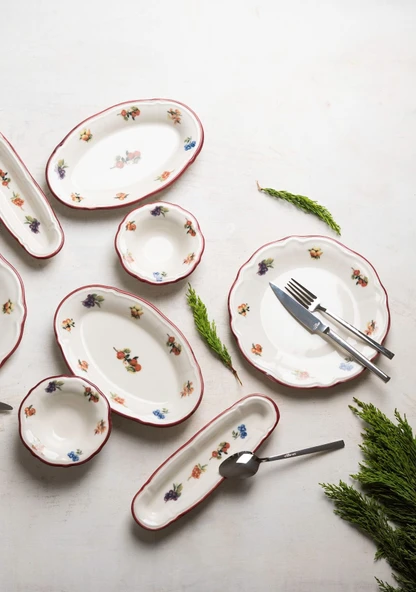 Porser Porselen Rustik Grace Kahvaltı ve İkram Takımı 6 Kişilik 14 Parça - 3