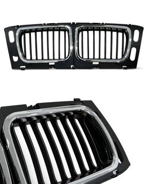 Bmw E34 Ön Panjur Böbrek Uyumlu Orta Krom/sıyah (NIKELAJLI) 1994-1995 Uyumlu ürün görseli 1