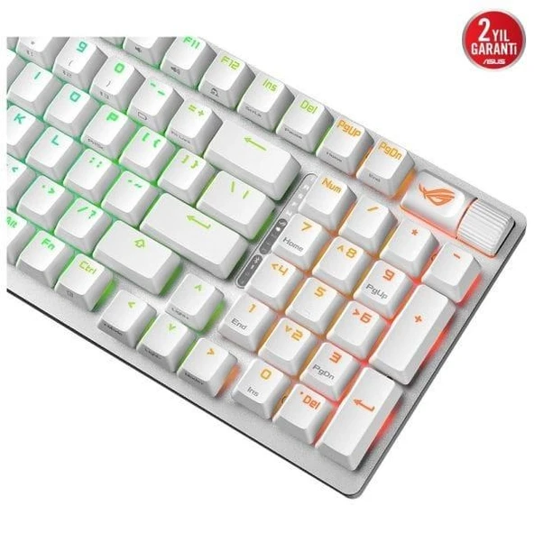 ASUS ROG STRIX SCOPE II 96 NX SNOW KABLOSUZ RGB GAMING KLAVYE ENG BEYAZ - Resim 3
