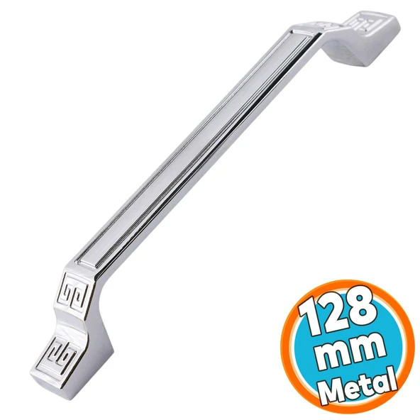 Mobilya Mutfak Dolabı Çekmece Dolap Kulpu Düz Metal Kulpları Kulbu Kulpu (128 MM-12.8 CM) Krom