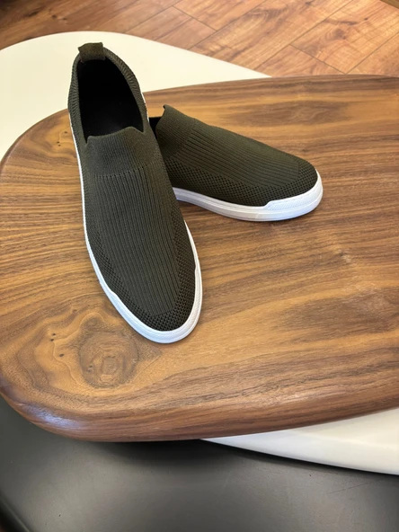 4224 HAKİ TRİKO ERKEK SNEAKERS - ERKEK SPOR AYAKKABI