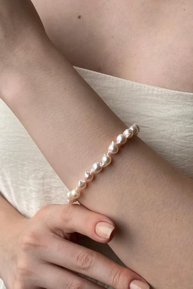 8,5 mm Damla Barok İnci Bileklik - Resim 3