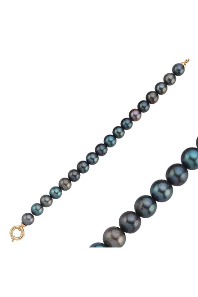 10,5 mm Siyah İnci Bileklik - 4
