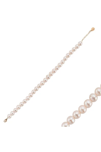 8,5 mm Sıralı Doğal İnci Bileklik - 7
