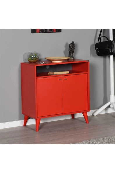 London Çok Amaçlı Dolap - Kırmızı 73x79x42 cm (GxYxD) - 2