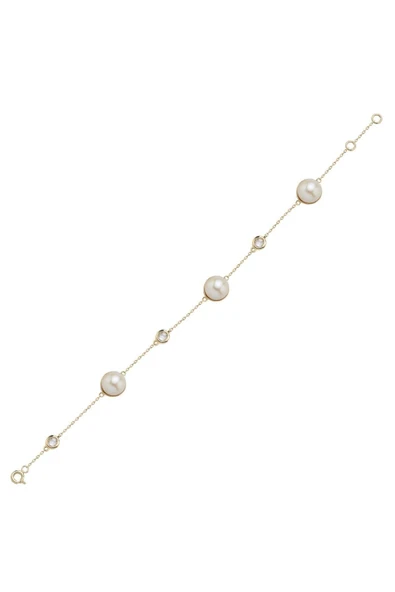 9,5 mm Üç Doğal İncili Zirkon Taşlı Bileklik - Resim 6