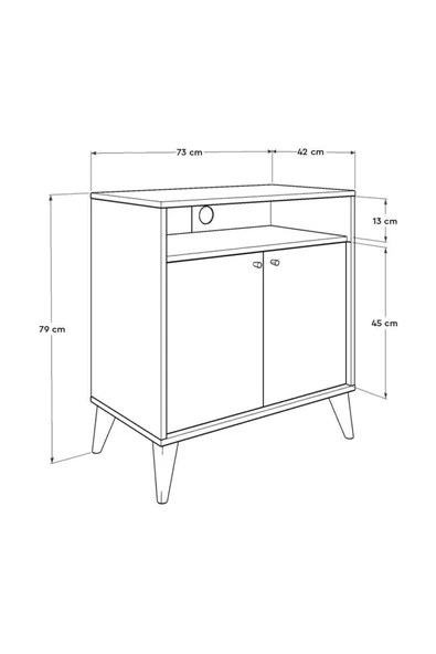 London Çok Amaçlı Dolap - Kırmızı 73x79x42 cm (GxYxD) - 7