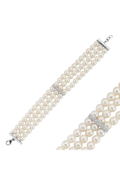 6,5 mm Choker Zirkon Taşlı Doğal İnci Bileklik