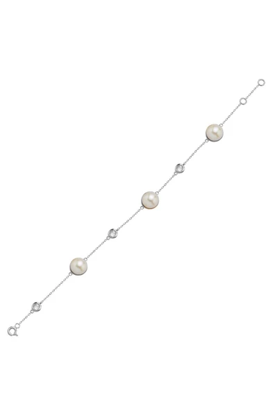 9,5 mm Üç Doğal İncili Zirkon Taşlı Bileklik - Resim 5