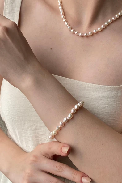 8,5 mm Damla Barok İnci Bileklik - Resim 2