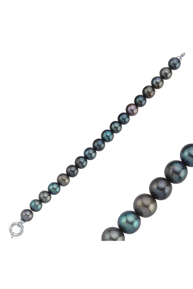 10,5 mm Siyah İnci Bileklik - 5