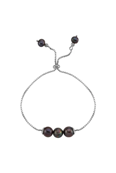 8,5 mm Asansörlü Üç Doğal İnci Bileklik - Resim 5