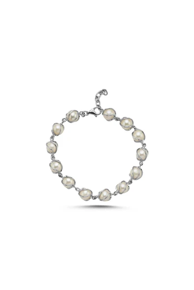 8,5 mm Kafesli Doğal İnci Bileklik - Resim 9