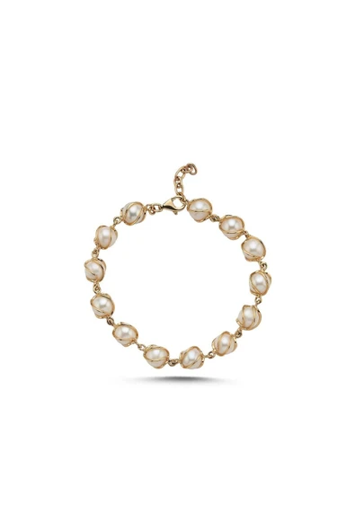 8,5 mm Kafesli Doğal İnci Bileklik - Resim 8