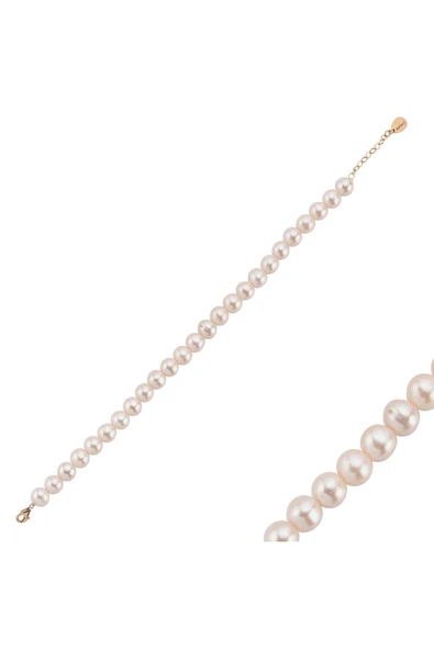 8,5 mm Sıralı Doğal İnci Bileklik - 4