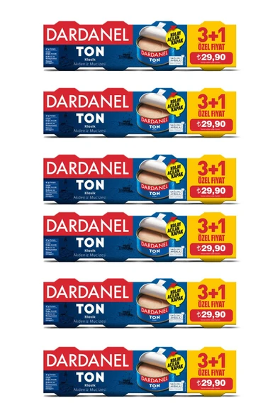 Dardanel 75 gr x 4 Ton Balığı (3+1) 6'lı Paket
