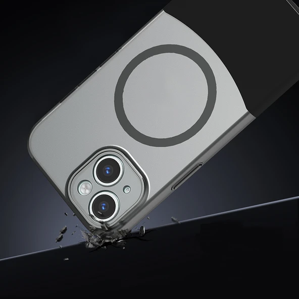 iPhone 15 Kablosuz Şarj Destekli Kılıf Mıknatıslı Duble Kapak - Resim 4
