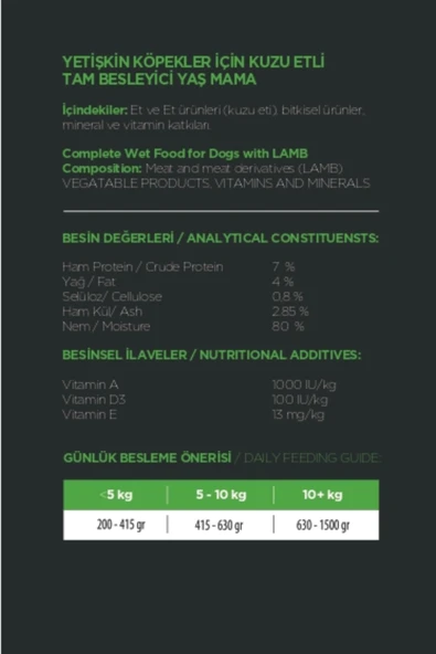 Köpek Yaş Mama Kuzu Konserve Jöleli Premium Parça Etli Yemek Besleyici Tahılsız İçerik 24 x 415gr - 4