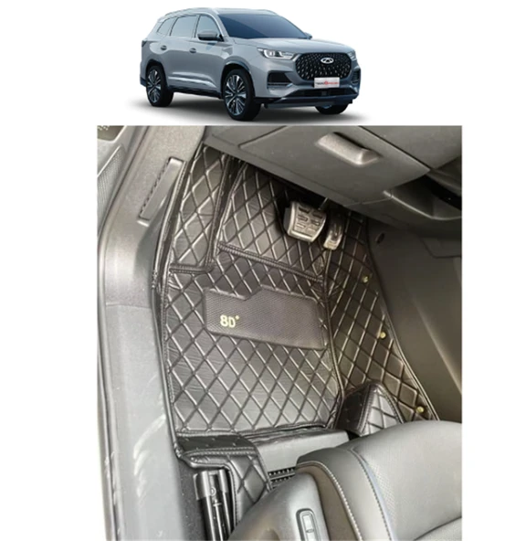 Chery Tiggo 8 Pro Max 5 Kişilik Aracına Özel 8d Tek Katmanlı Havuzlu Paspas Takımı