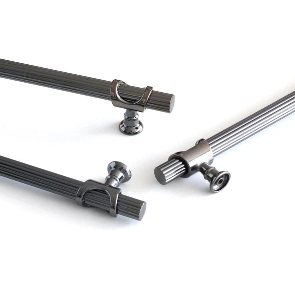 Mobilya Dolap Mutfak Kapak Çekmece Dolabı Kulpları Kulbu Kulpu Füme Metal Kulp 224 mm-22.4 cm - 2