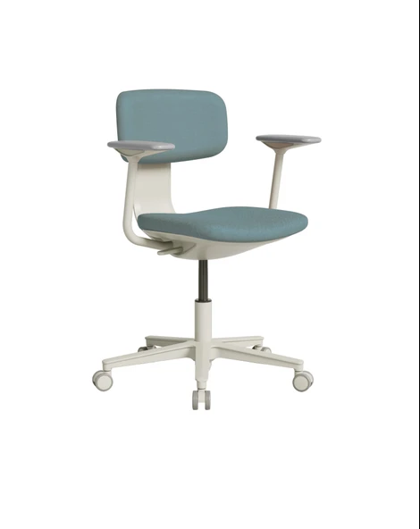 Tesla Comfort Çalışma Koltuğu Mavi - Yeşil Kumaş 61x74-86x60 cm