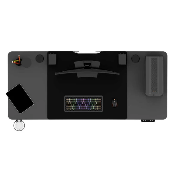 Adore Gaming Maestro-X Yükseklik Ayarlı Oyuncu Masası - Siyah 140x72-117x60 cm - 7