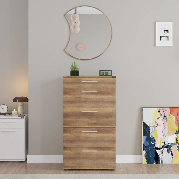 Sephia Yemek Odası Aynası Hilal - Oslo Ceviz 67x2x72 cm - 5