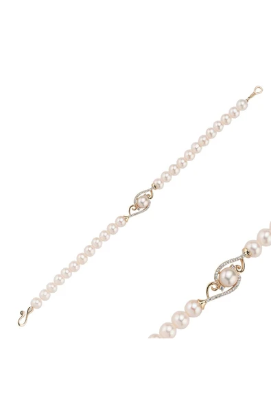 5 mm Zirkon Taşlı Doğal İnci Bileklik - 6
